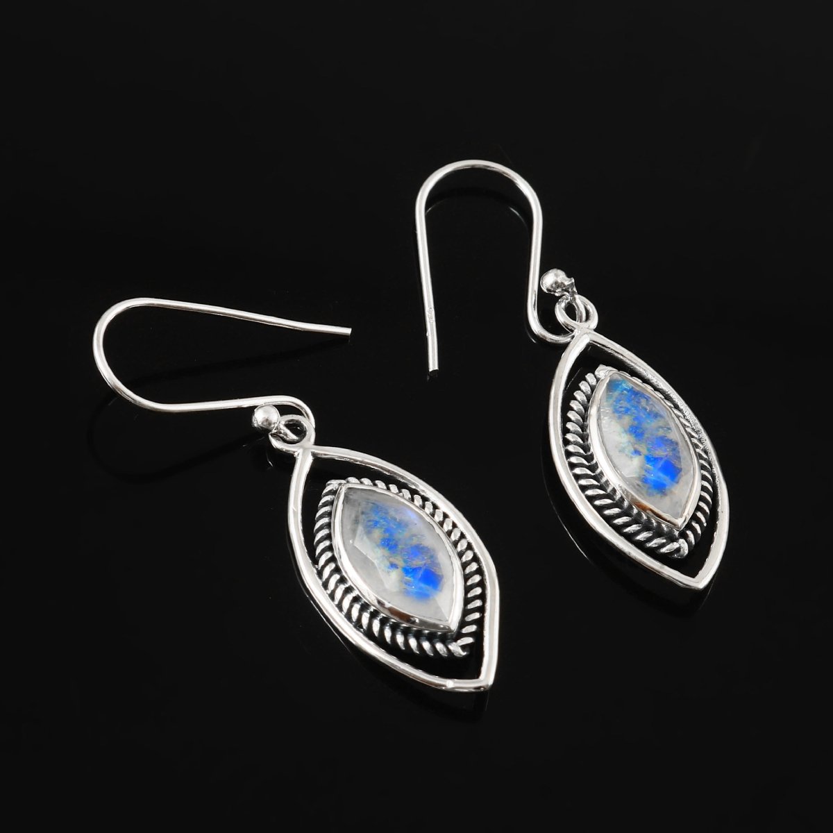 Marquise Moonstone Drops - Zirak Silver