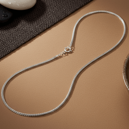 Mehar Chain – Glossy Finish Fishtail Silver Chain - Zirak Silver