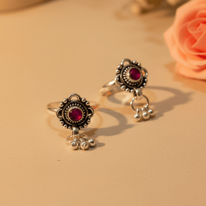 Meher Ruby Bichiya Pair - Zirak Silver