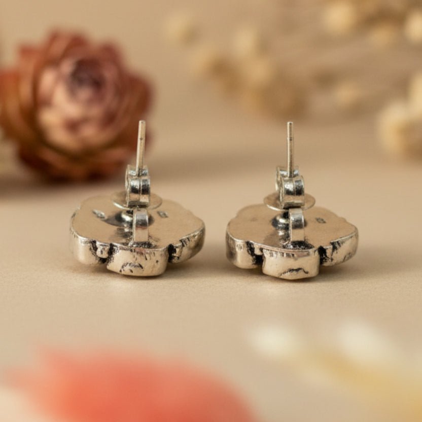 Meher Stud Earrings - Zirak Silver