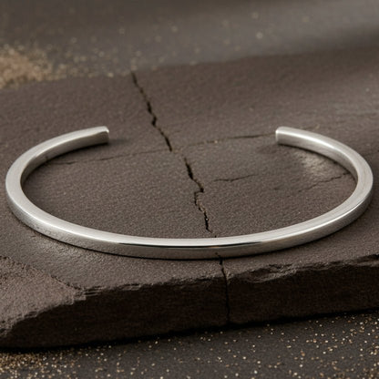 Minimal 925 Silver Open Cuff Bracelet – Everyday Adjustable Silver Kada - Zirak Silver