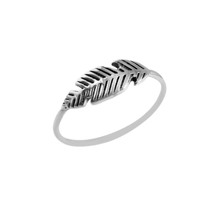Minimal Feather Band Ring - Zirak Silver