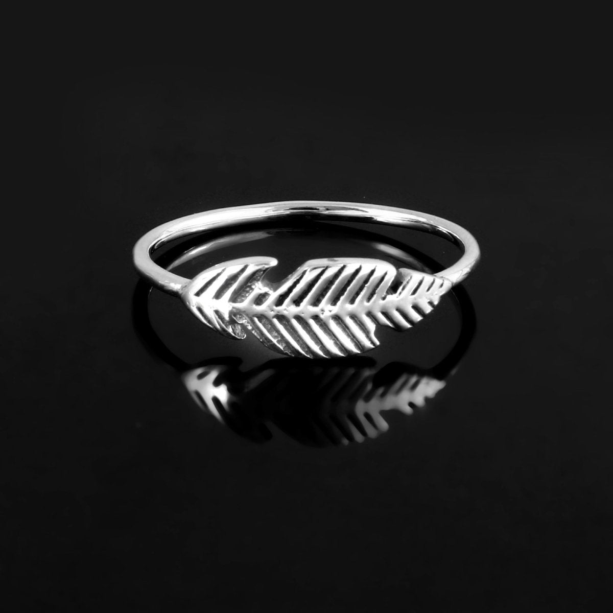 Minimal Feather Band Ring - Zirak Silver
