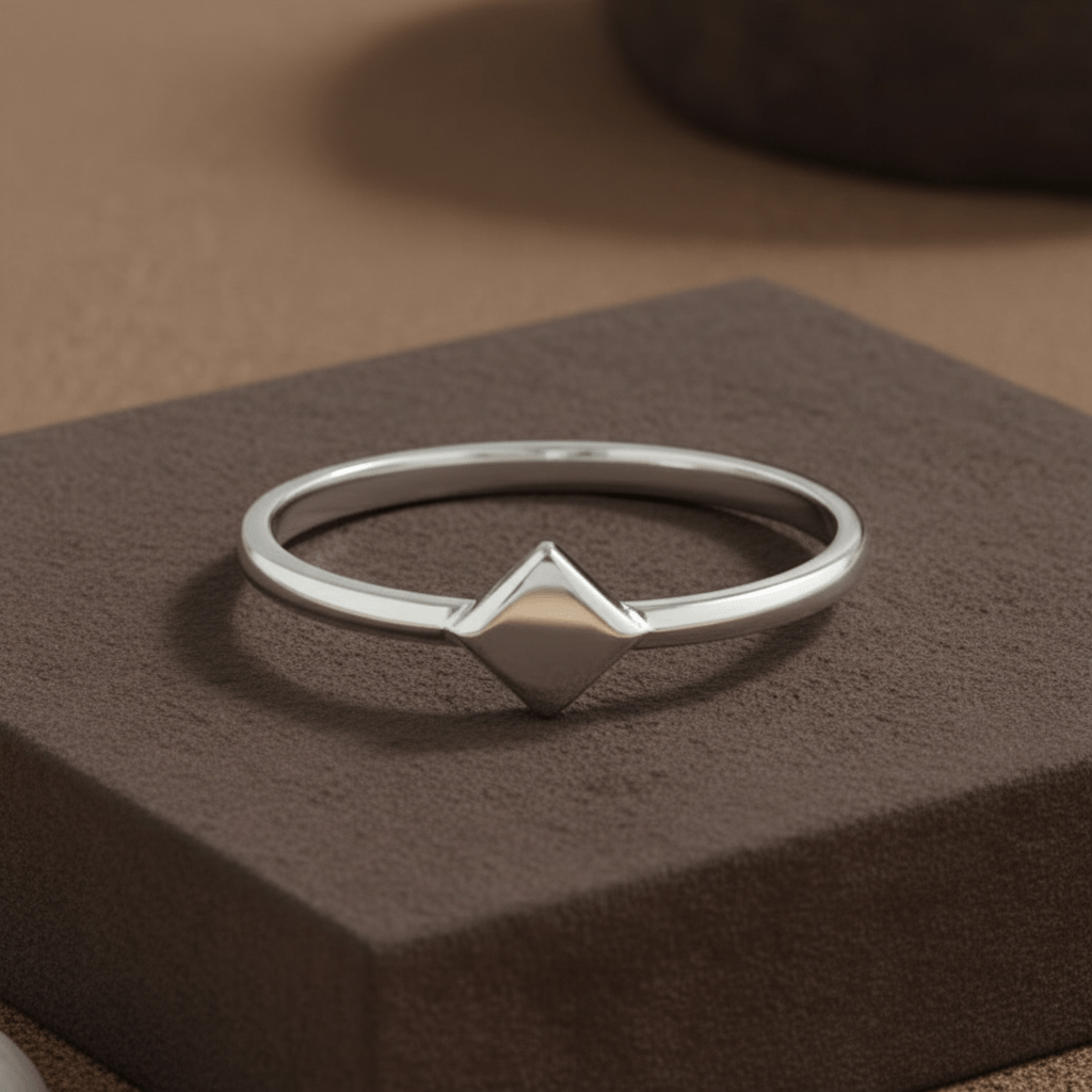 Minimal Geometric Silver Ring - Zirak Silver