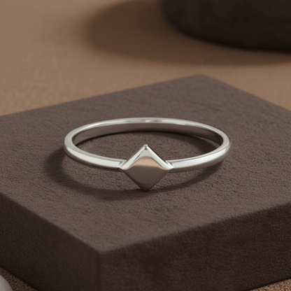 Minimal Geometric Silver Ring - Zirak Silver