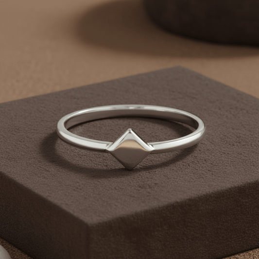Minimal Geometric Silver Ring - Zirak Silver