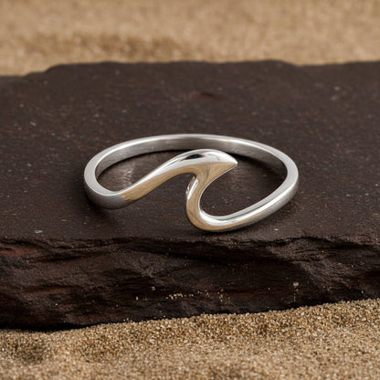 Minimal Wave Band Ring - Zirak Silver