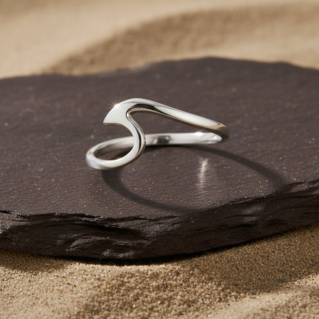 Minimal Wave Band Ring - Zirak Silver