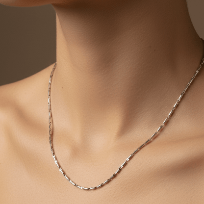 Minimalist 925 Sterling Silver Paperclip Chain Necklace - Zirak Silver