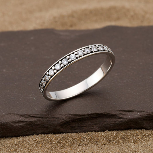 Minimalist Beaded Band - Zirak Silver