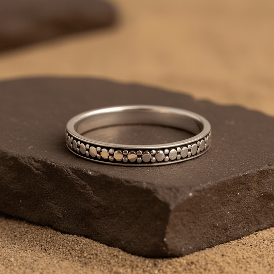 Minimalist Beaded Band - Zirak Silver