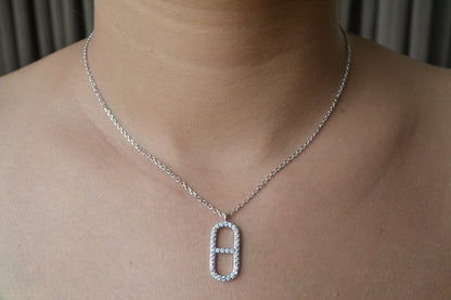 Minimalist Double Window Charm Necklace in 925 Silver - Zirak Silver