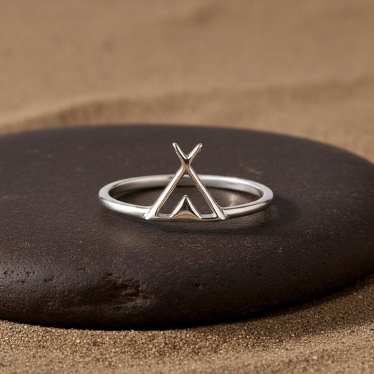 Minimalist Geometric Arrow Ring - Zirak Silver