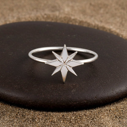 Minimalist North Star Ring - Zirak Silver