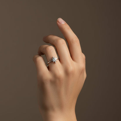 Minimalist North Star Ring - Zirak Silver