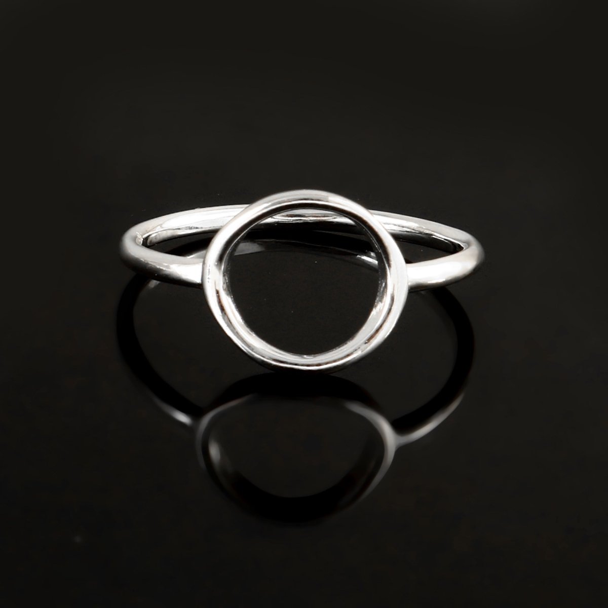 Minimalist Open Circle Sterling Silver Ring – Zirak Silver