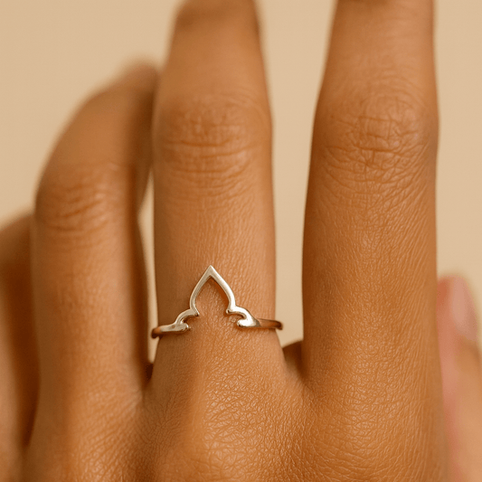 Minimalist Silver Lotus Petal Ring - Zirak Silver