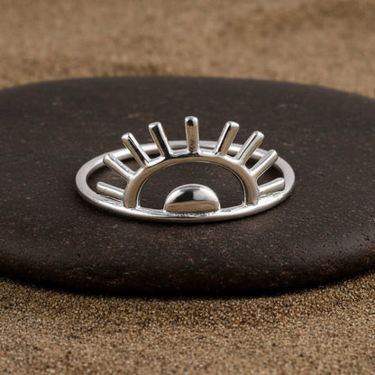 Minimalist Sunrise Silver Ring - Zirak Silver