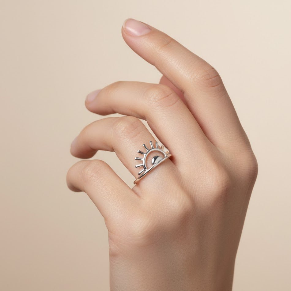 Minimalist Sunrise Silver Ring - Zirak Silver