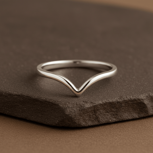 Minimalist V - Shape Sterling Silver Ring - Zirak Silver