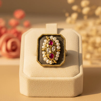 Moti Noor Ring - Zirak Silver