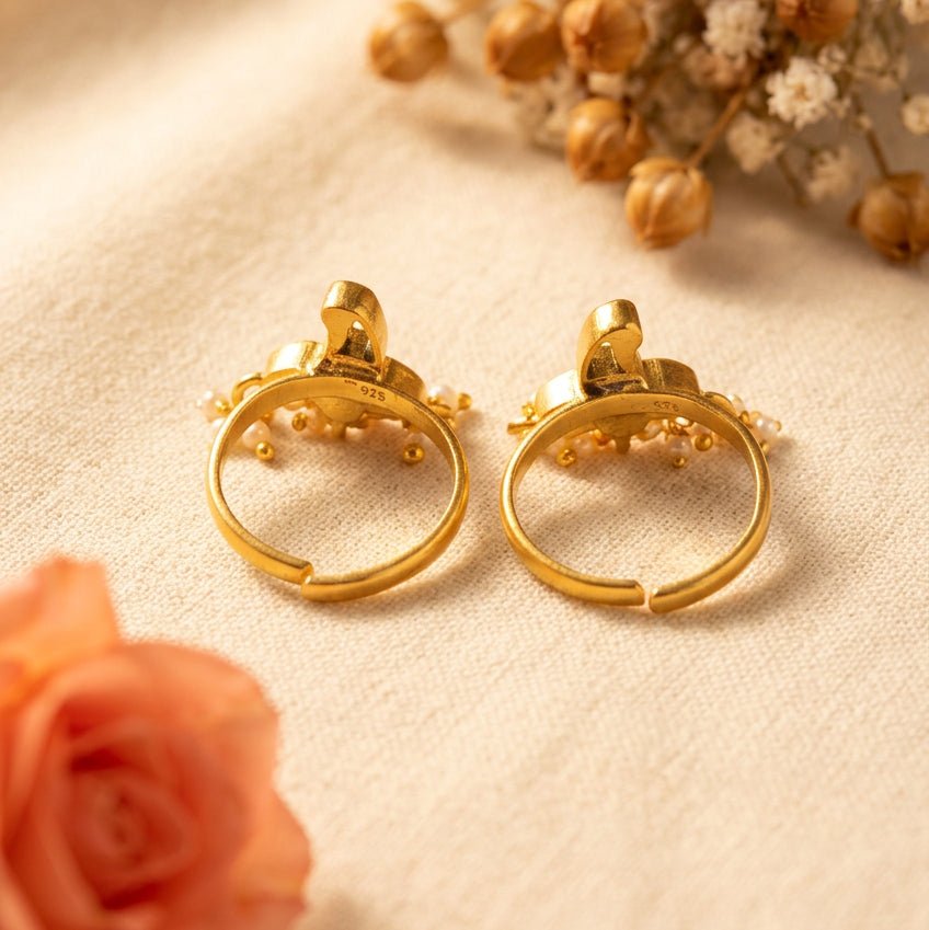 Moti Phool Noor Toe Ring - Zirak Silver