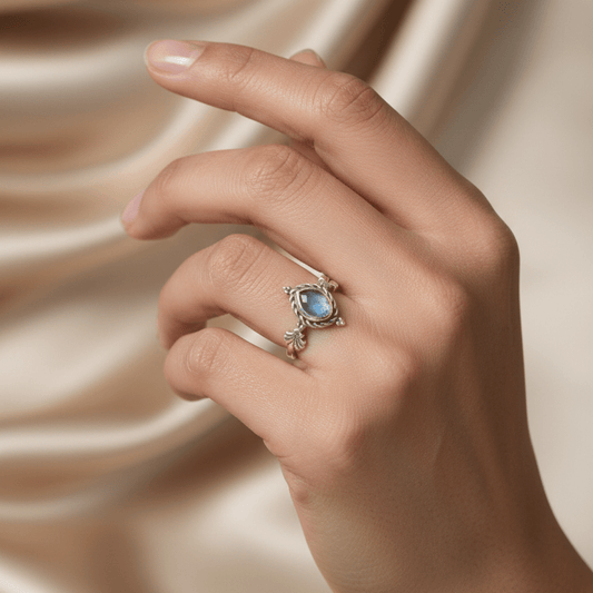 Mystic Oval Labradorite Ring - Zirak Silver