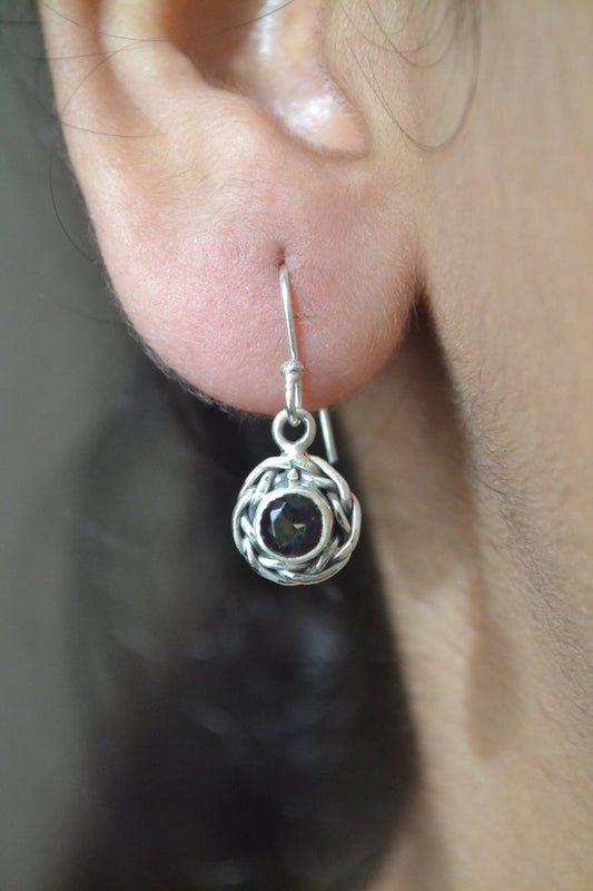 Mystic Topaz Cage Drops - Zirak Silver