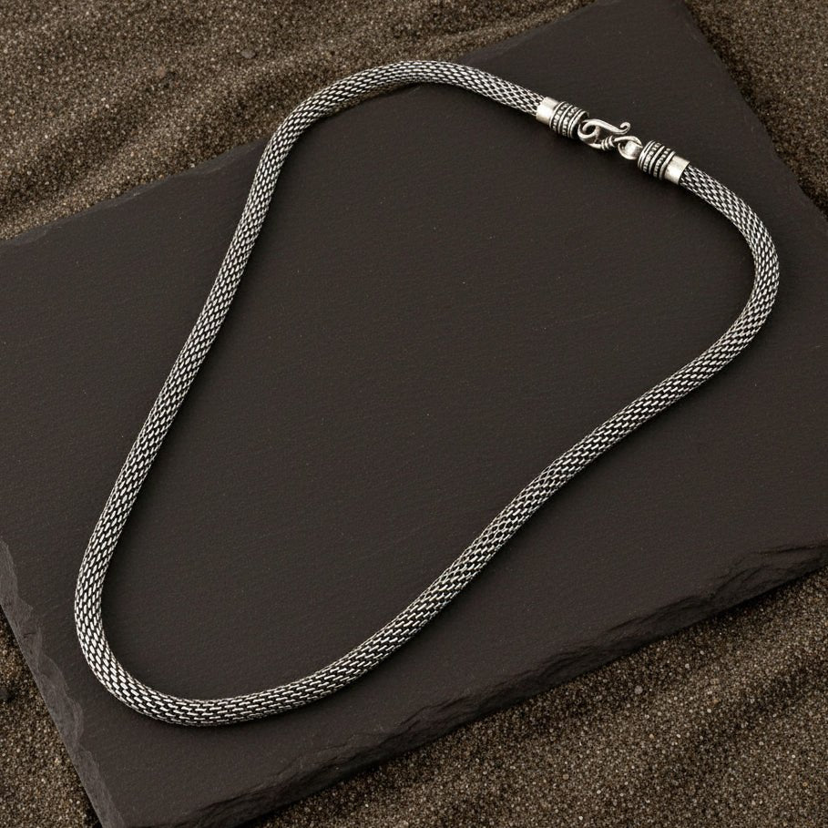 Naagvalli Chain – Oxidised Snake Silver Chain - Zirak Silver