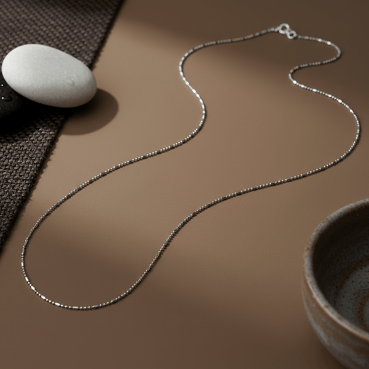 Najma Chain – Beaded Silver Chain - Zirak Silver