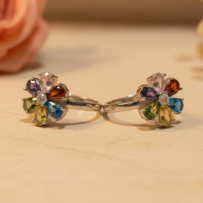 Navrang Pushp Toe Ring - Zirak Silver