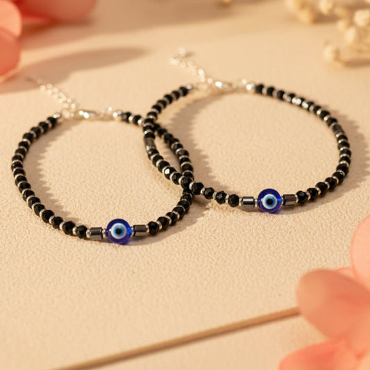 Nazar Raksha Anklet - Zirak Silver