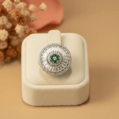 Nazarika Emerald Ring - Zirak Silver