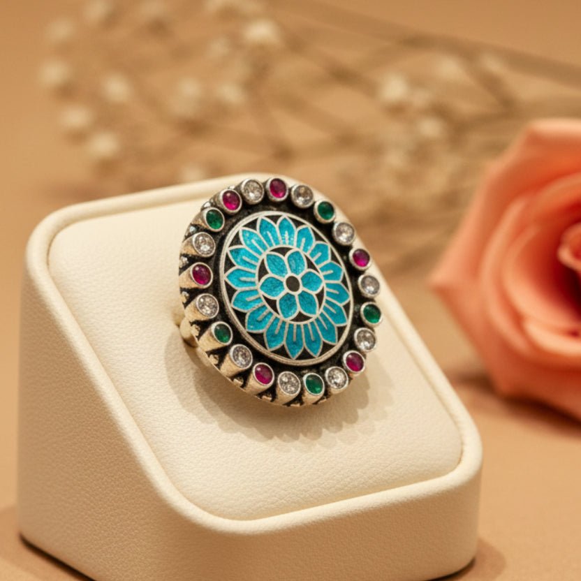 Neelkamal Ring - Zirak Silver