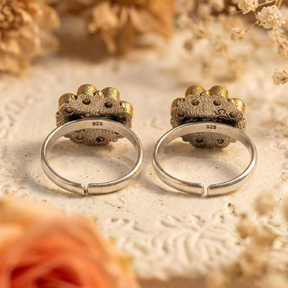 Noor Gulab Toe Ring - Zirak Silver