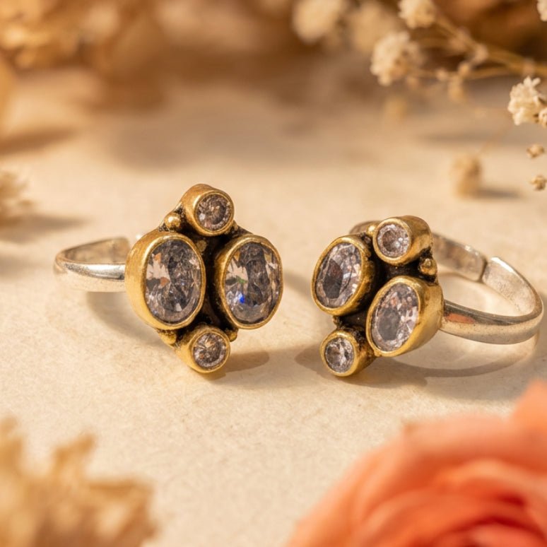 Noor Ratna Toe Ring - Zirak Silver