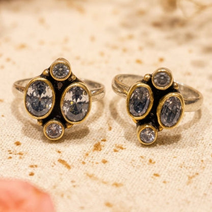 Noor Ratna Toe Ring - Zirak Silver