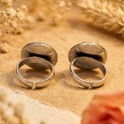 Noor Sitara Toe Ring - Zirak Silver