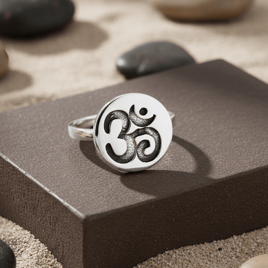 Om Symbol Sterling Silver Ring - Zirak Silver