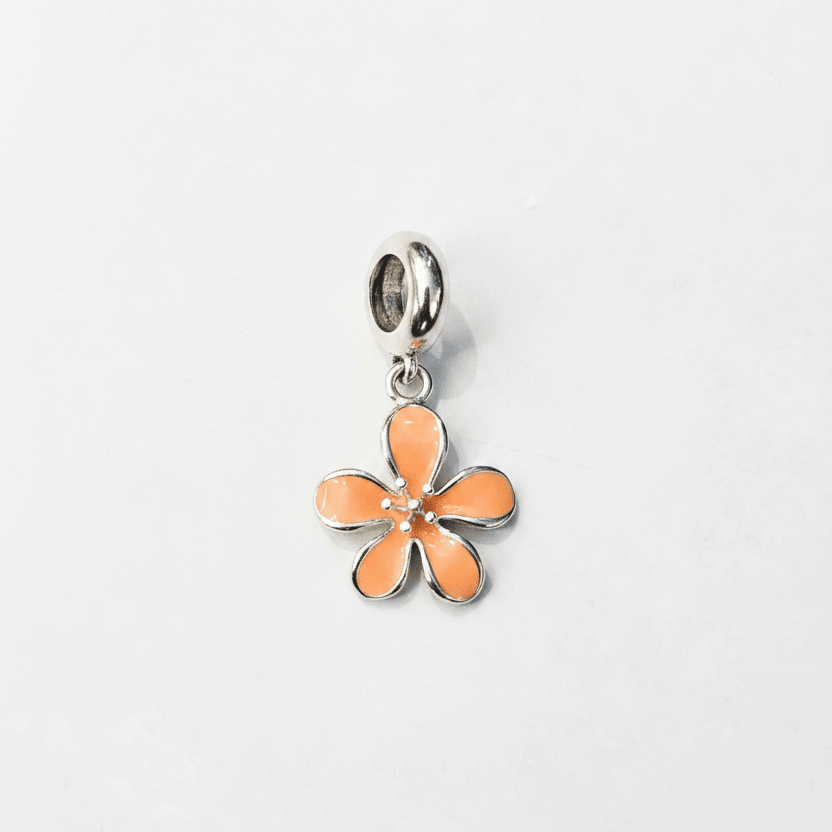 Orange Flower Charm - Zirak Silver