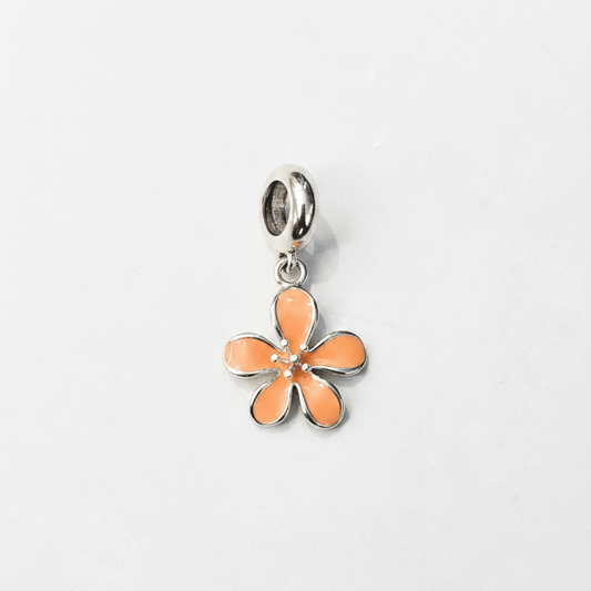 Orange Flower Charm - Zirak Silver