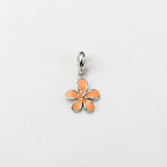 Orange Flower Charm - Zirak Silver
