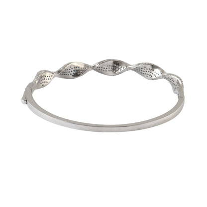 Oxidized 925 Silver Floral Cuff Bracelet – Handcrafted Open Kada - Zirak Silver