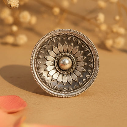 Padma Floral Silver Ring - Zirak Silver