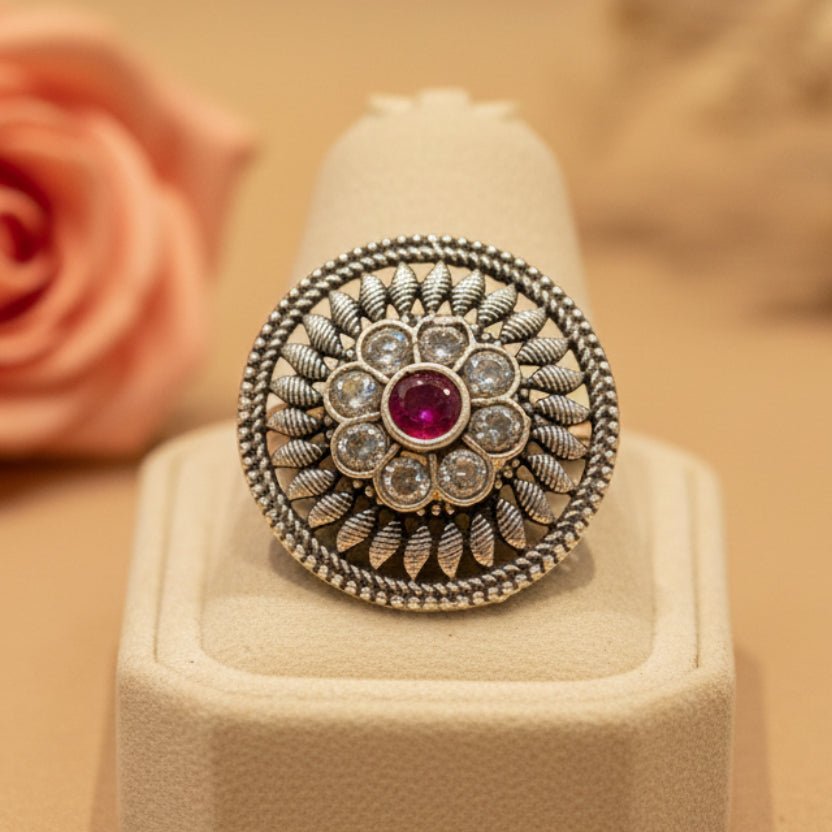 Padma Ring - Zirak Silver