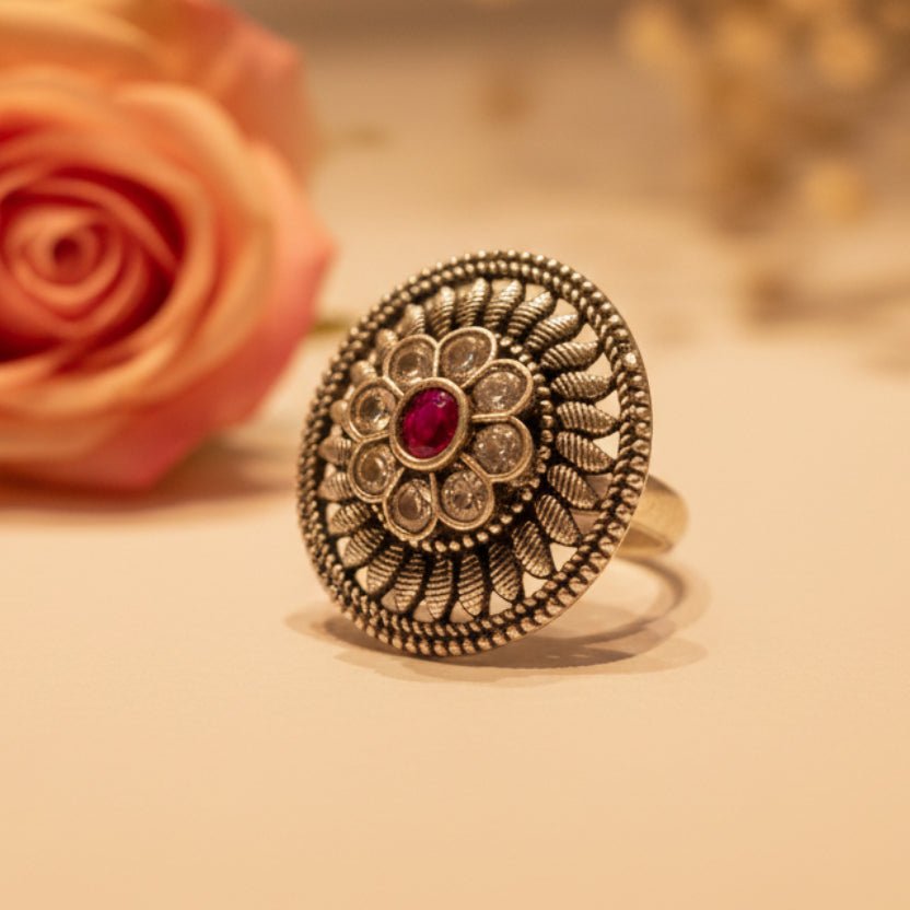 Padma Ring - Zirak Silver