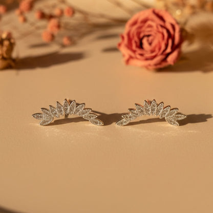 Pankh Sparkling Ear Climbers - Zirak Silver