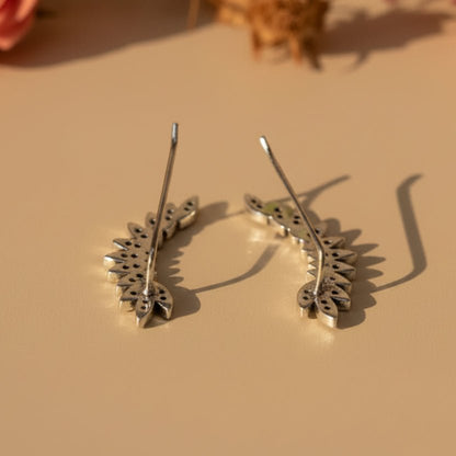 Pankh Sparkling Ear Climbers - Zirak Silver