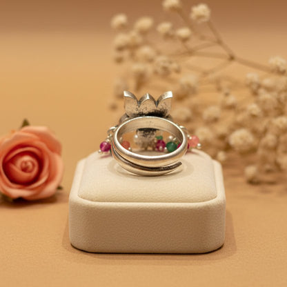 Panna Phool Ring - Zirak Silver