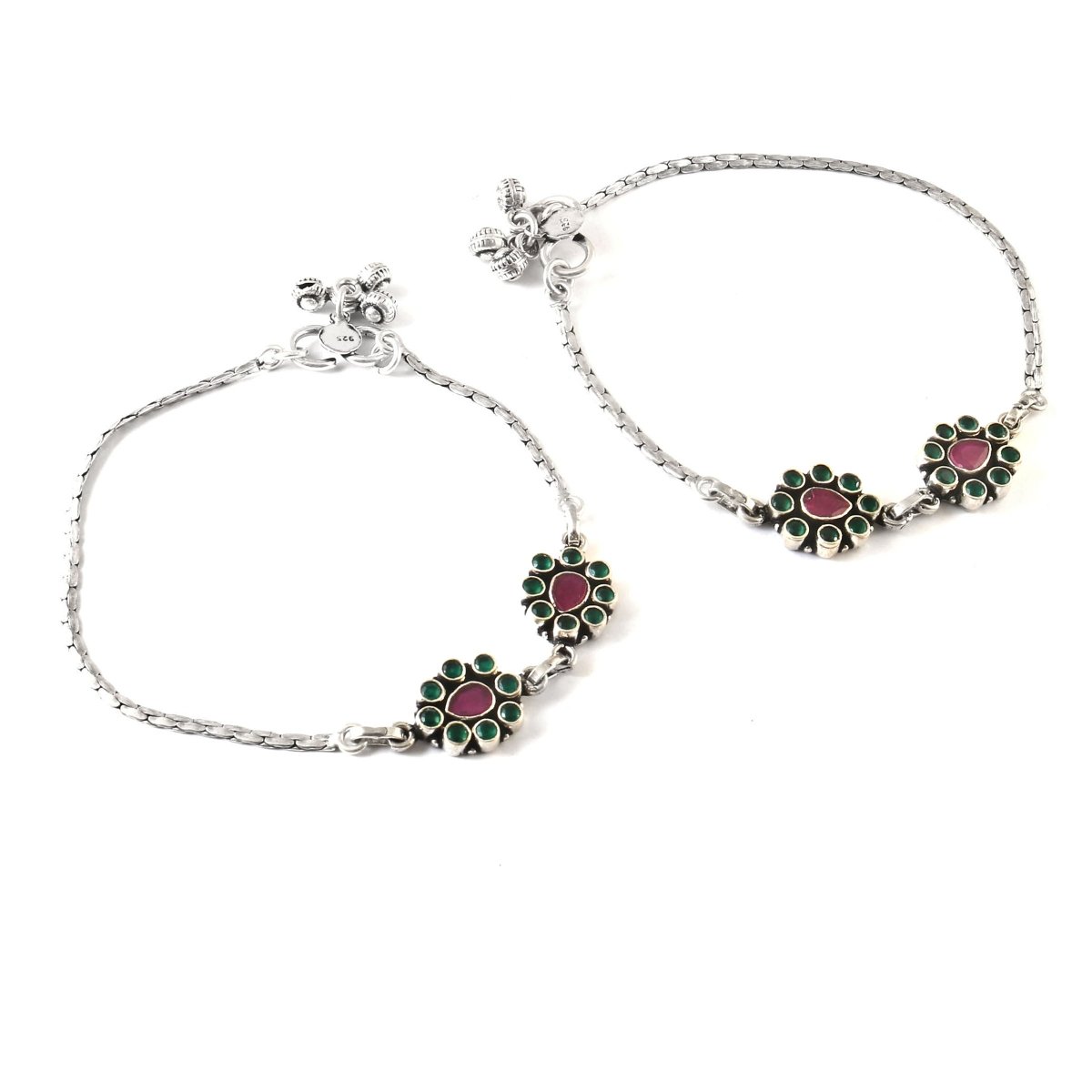 Phoolwari Anklet - Zirak Silver